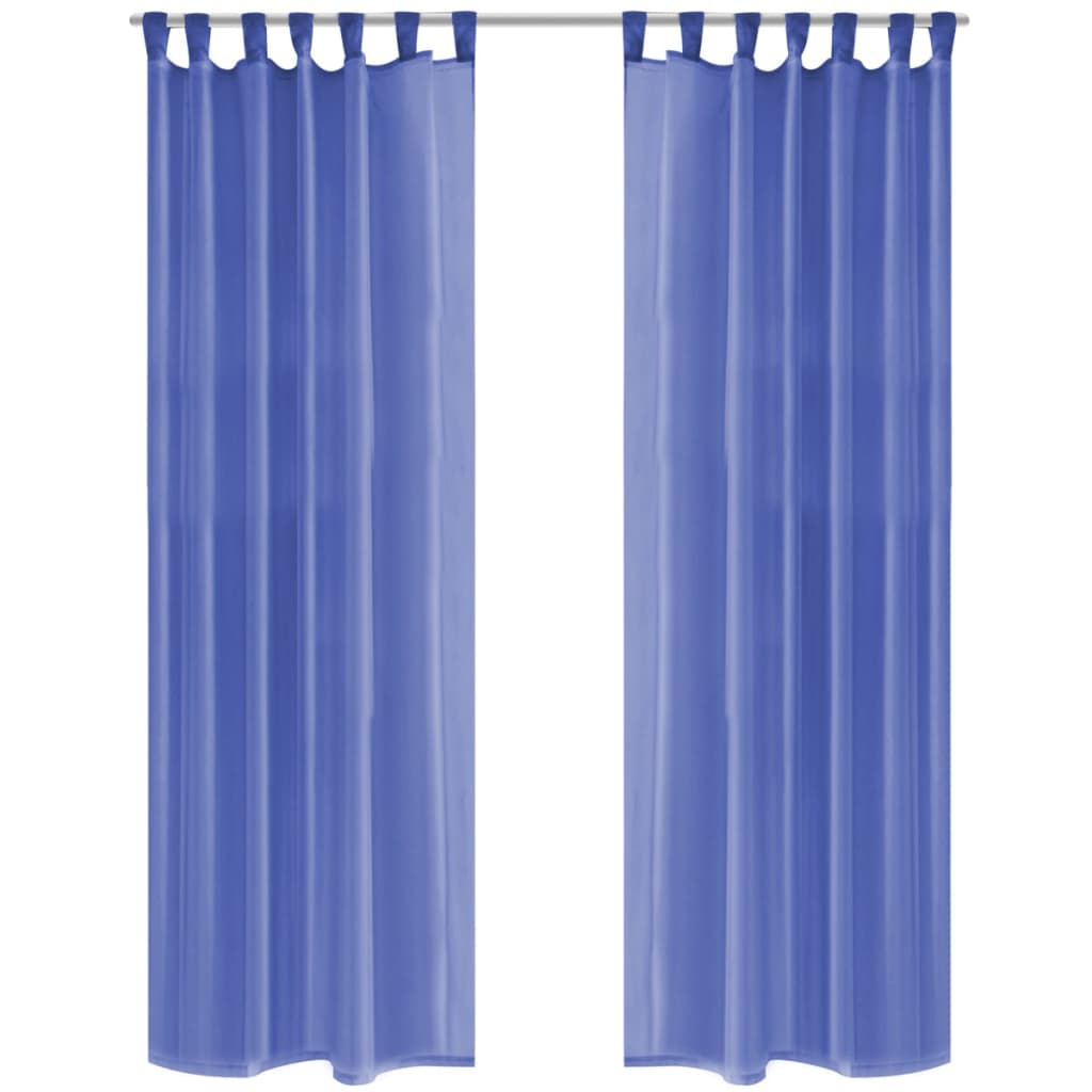 Vidaxl záclony Voile 140x225 cm King Blue 2 PCS