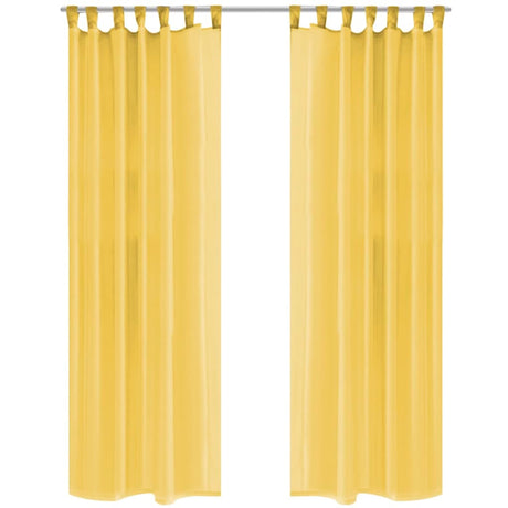VIDAXL -Vorhänge Voile 140x175 cm Gelb 2 Sts