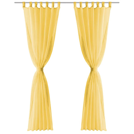 VIDAXL -Vorhänge Voile 140x175 cm Gelb 2 Sts