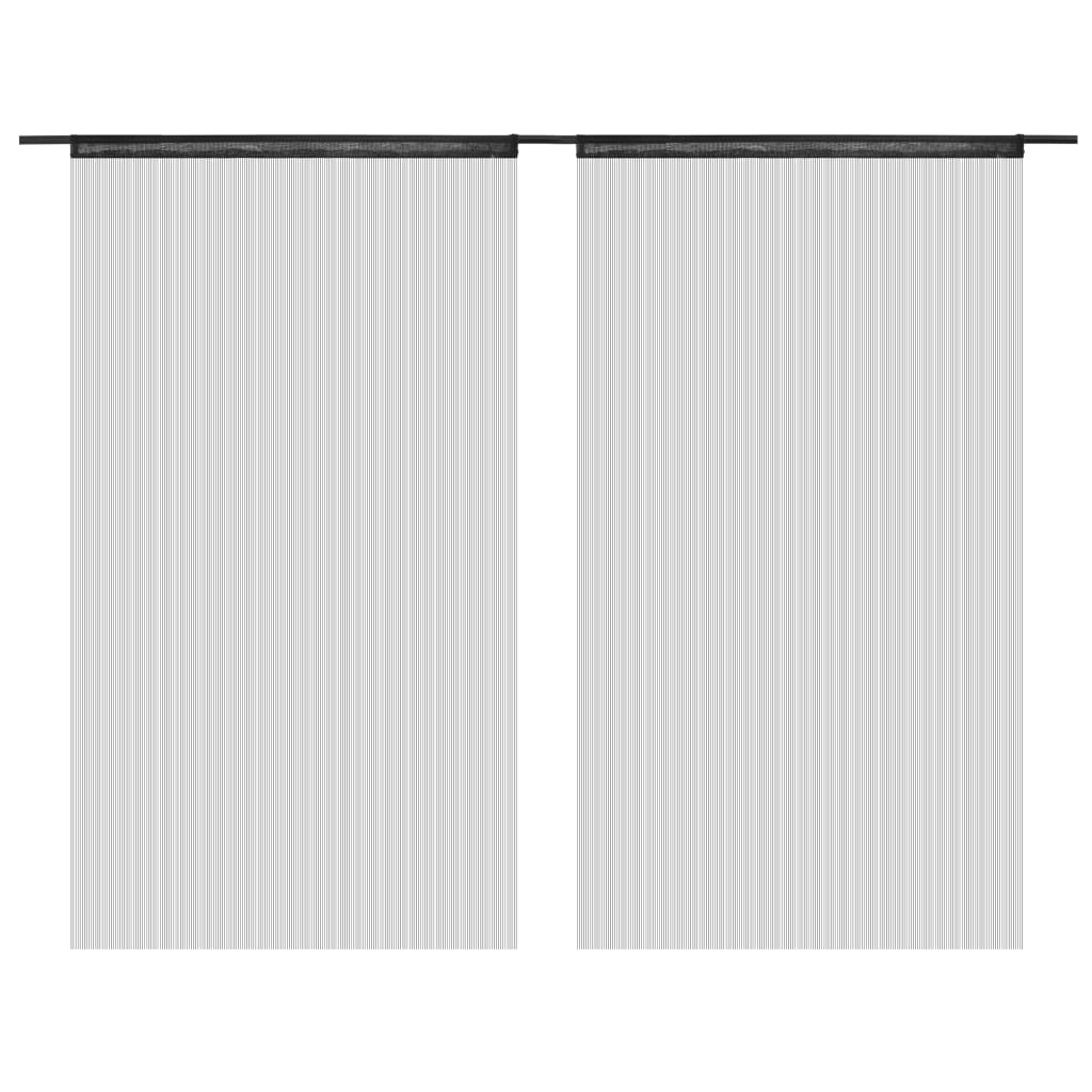 Vidaxl wire curtains 2 st 140x250 cm black