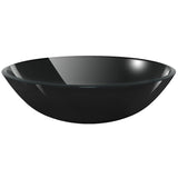 Vidaxl washbasin tvrzená sklo 42 cm černé