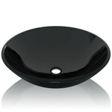 VIDAXL WASHBAIN gehärtetes Glas 42 cm schwarz