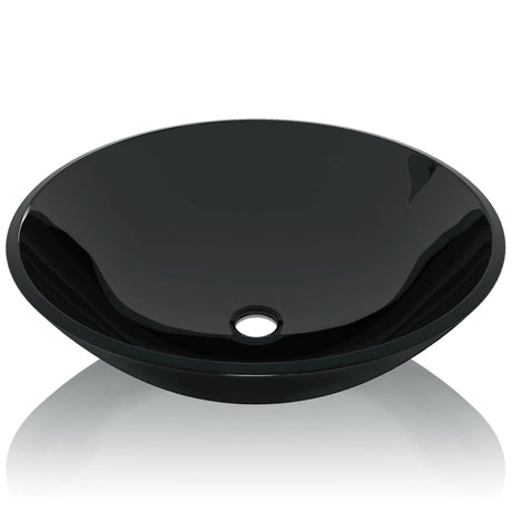 VIDAXL WASHBAIN gehärtetes Glas 42 cm schwarz