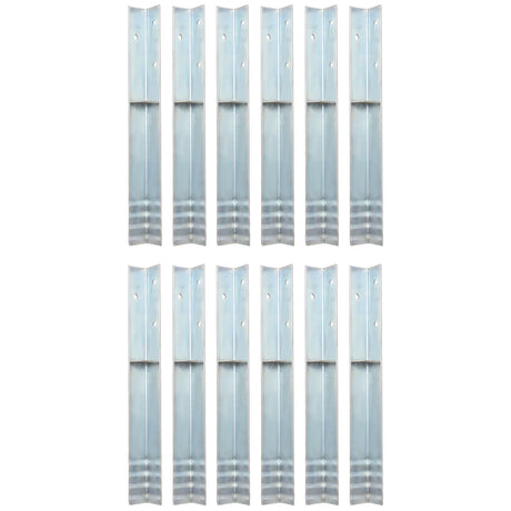 Vidaxl gemahlener Anker L-förmig 5x5x50 cm verzinkter Stahl 12 Stcs