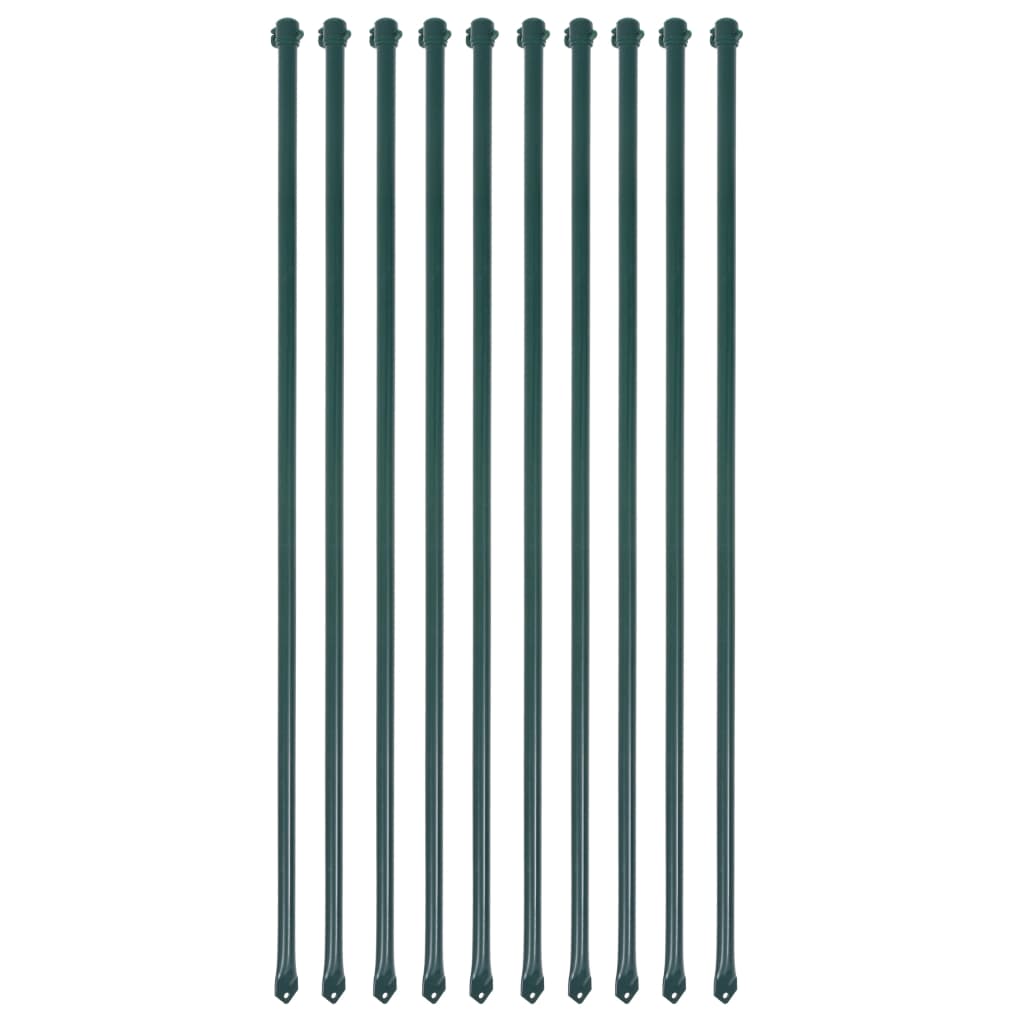 Vidaxl Garden Posts 1 m en métal vert 10 pcs