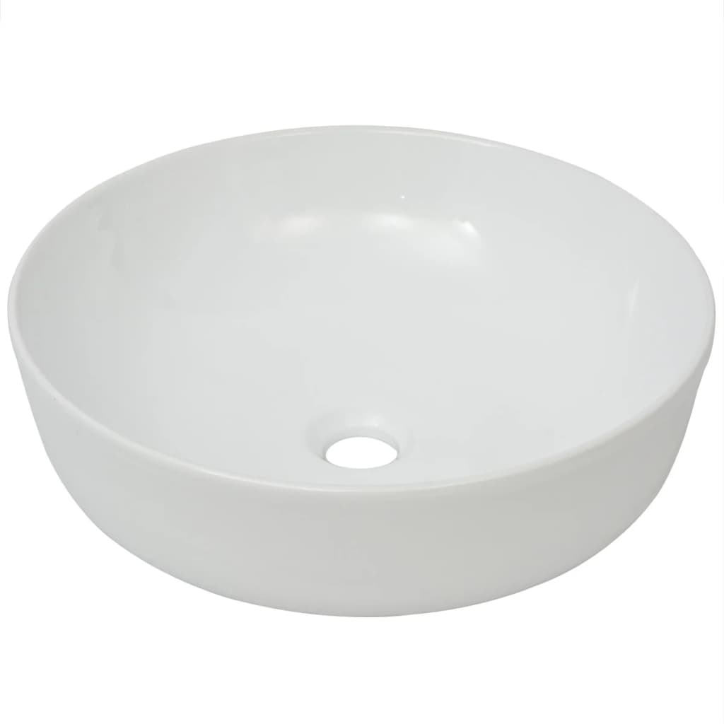 Vidaxl Washbasin kulatá bílá 41,5x13,5 cm keramika