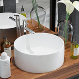 VIDAXL WASHBAIN RUND WHITE 40x15 cm Keramik