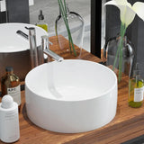 Vidaxl Washbasin Round White 40x15 cm keramika