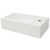 Vidaxl Washbasin s obdélníkovým jeřábovým otvorem bílá 46x25,5x12 cm keramika