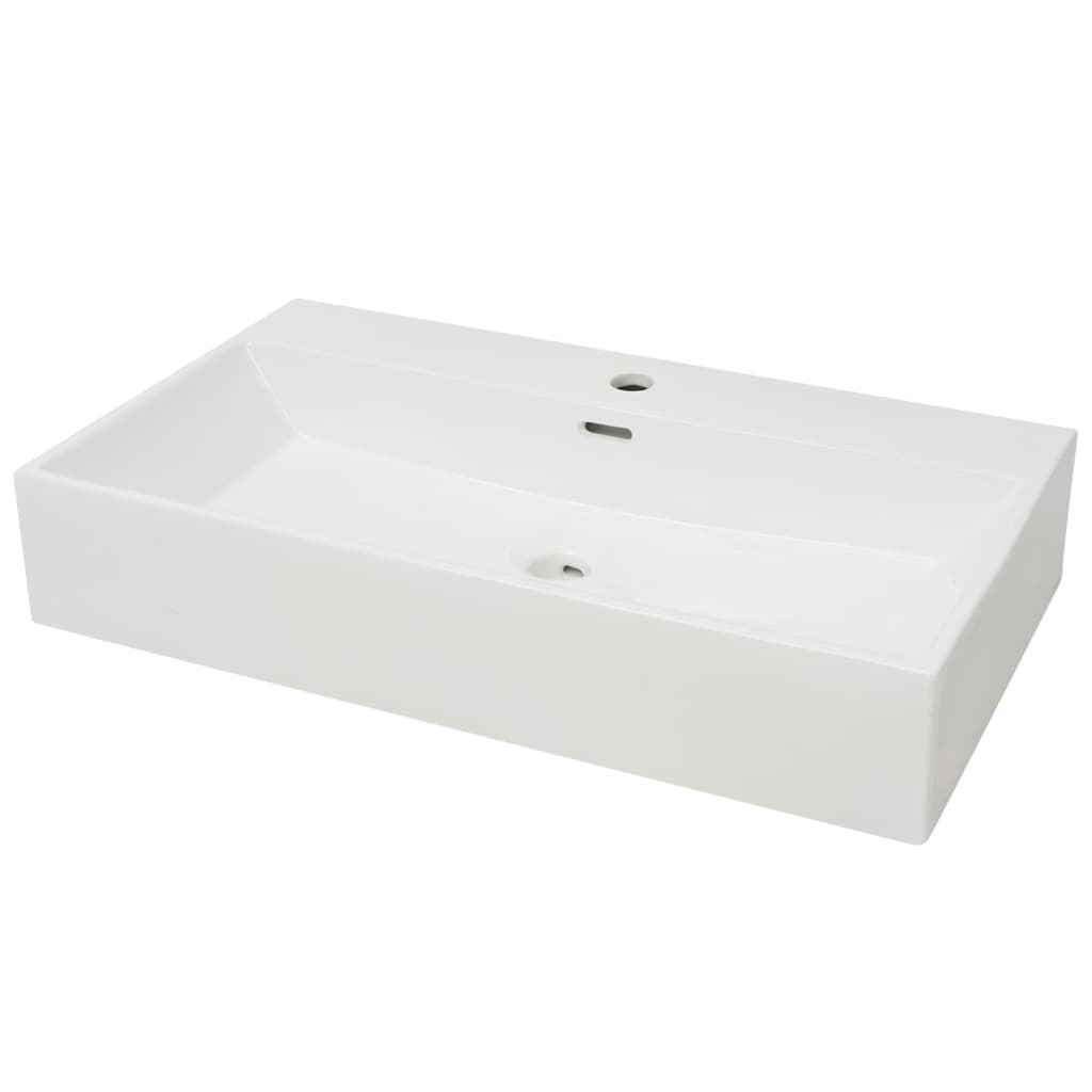 Vidaxl WASHBASIN s TAPHOLE WHITE 76X42.5X14,5 cm Muermiek