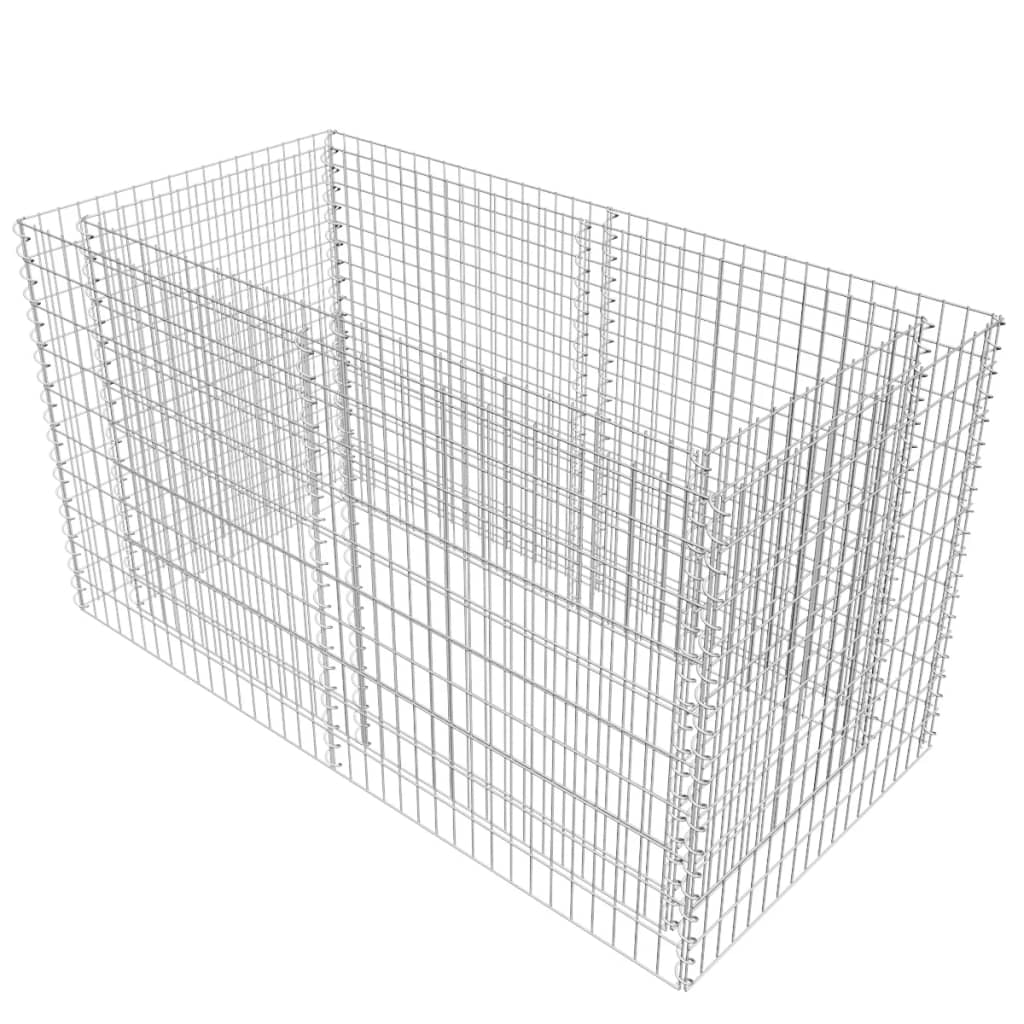 Vidaxl Gabion Planter surélevé 180x90x100 cm en acier en argent couleur