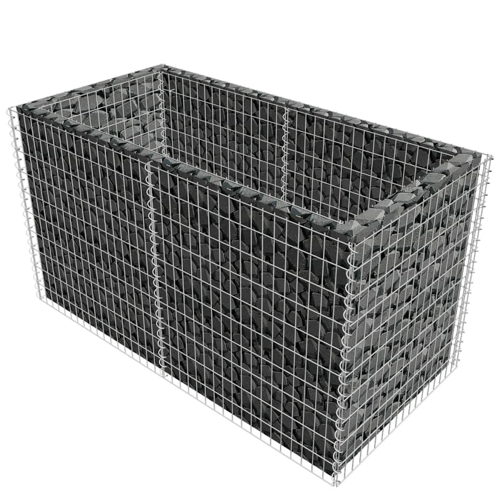 Vidaxl Gabion Planter surélevé 180x90x100 cm en acier en argent couleur