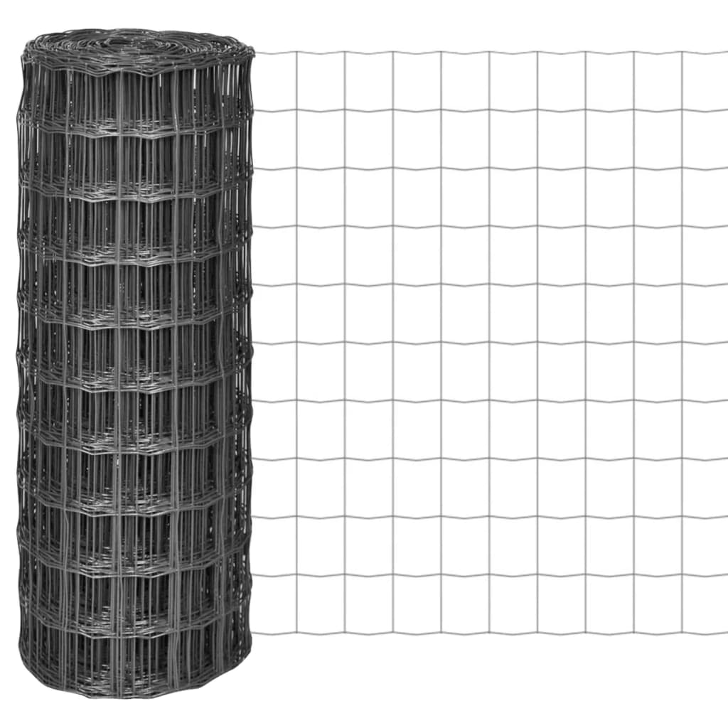 Vidaxl Euro -Zaun 10x1 m Stahlgrau