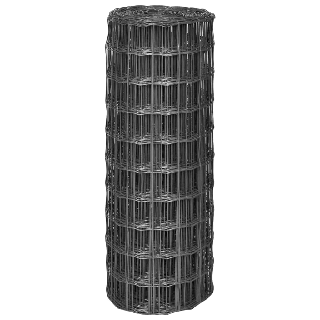 Vidaxl Euro -Zaun 10x1 m Stahlgrau