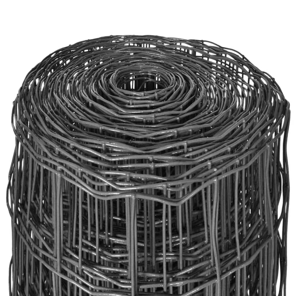 Vidaxl Hek 25x0,8 m stålgrå