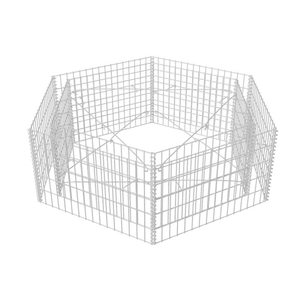 Vidaxl Gabion Plantador Insentado Hexagonal 160x140x50 cm