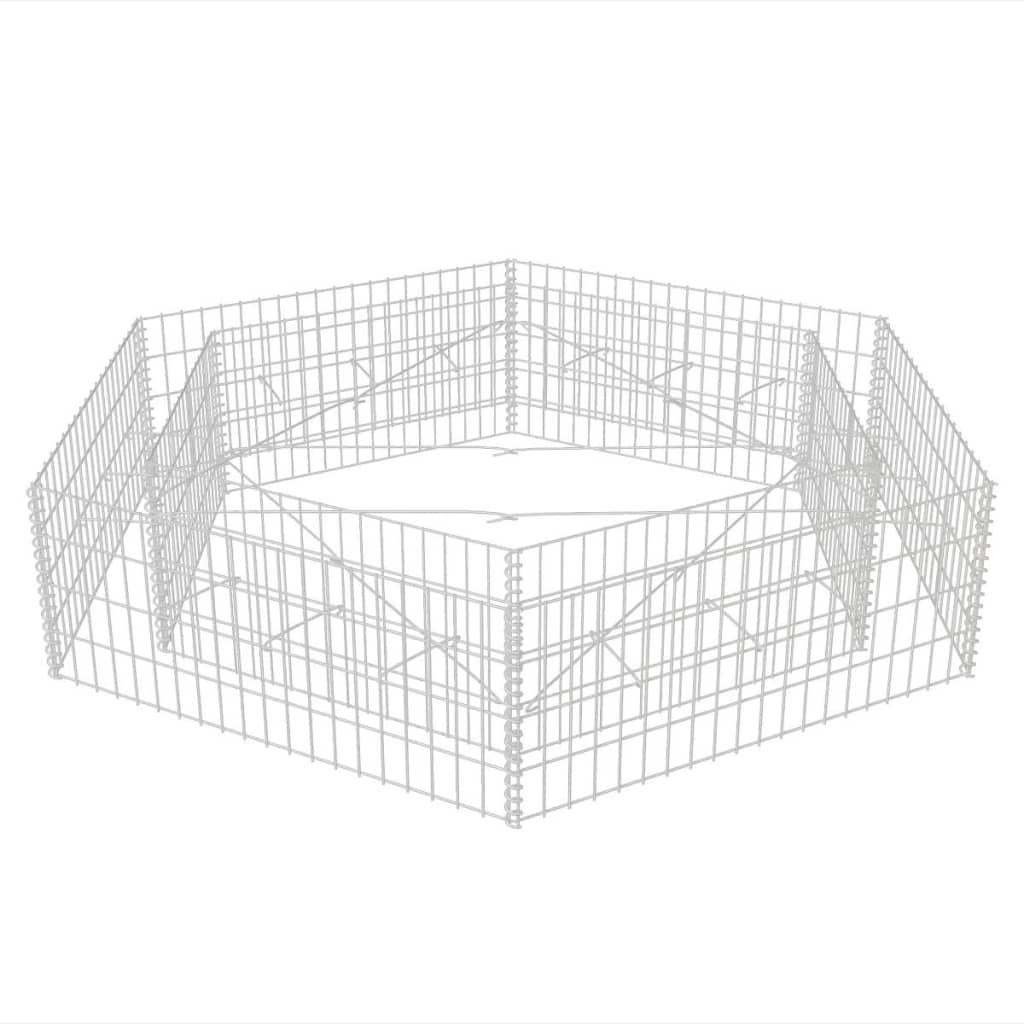 Vidaxl Gabion Plantador Insentado Hexagonal 200x173x40 cm