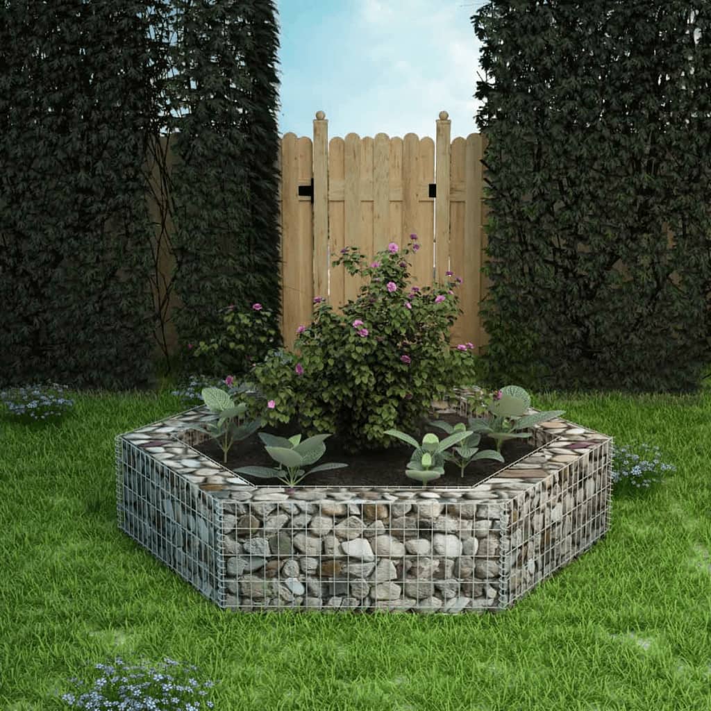 Vidaxl Gabion Planter Intensed Hexagonal 200x173X40 cm