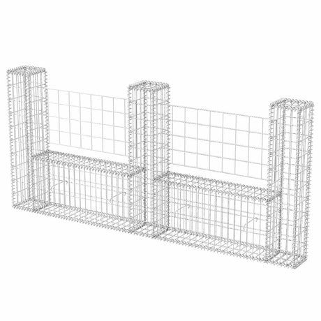 Vidaxl Gabion-Korb U-förmig 240x20x100 cm Stahl