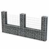Vidaxl Gabion-Korb U-förmig 240x20x100 cm Stahl