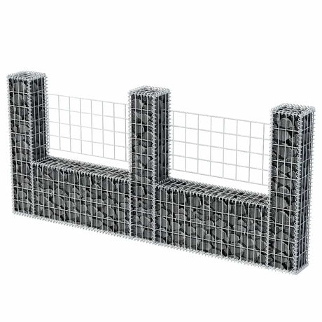 Vidaxl Gabion-Korb U-förmig 240x20x100 cm Stahl
