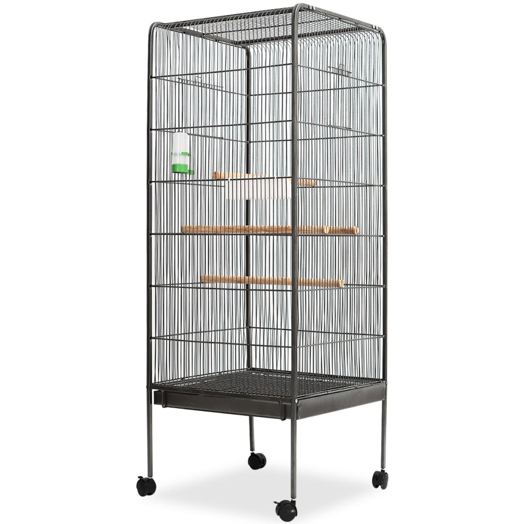 Vidaxl Bird Cage 54x54x146 cm stalowa czarna