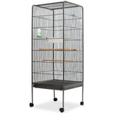 Vidaxl Vogelkäfig 54x54x146 cm Stahl schwarz