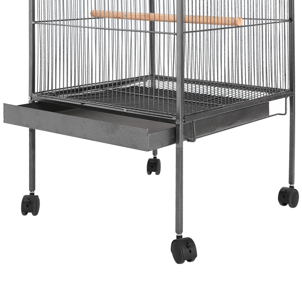 Vidaxl Bird Cage 54x54x146 cm stalowa czarna