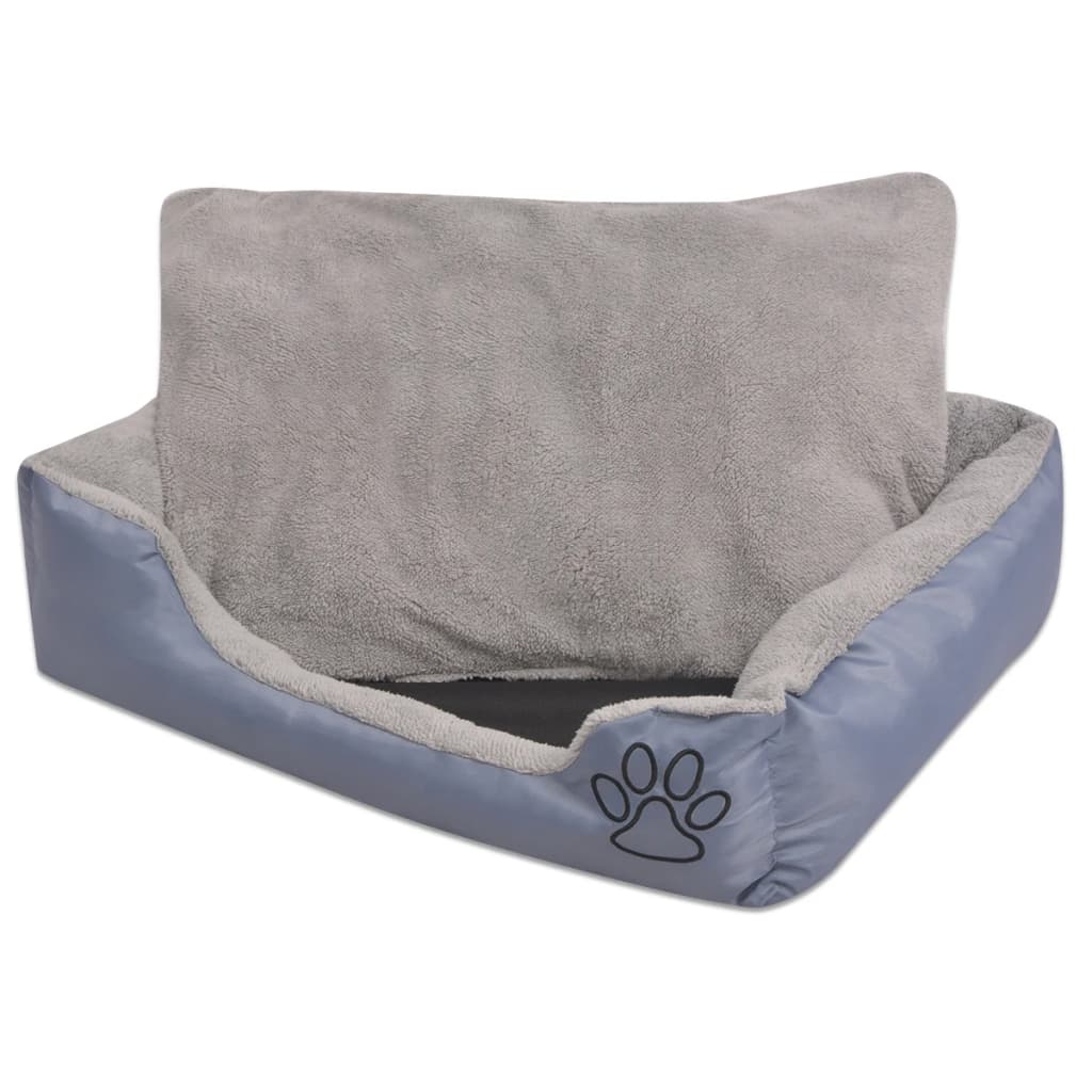 Vidaxl -Hundebett mit gepolsterter Kissen Größe L Grau