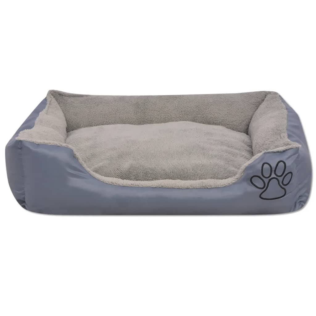 VidaXL dog bed with padded cushion size XL Gray