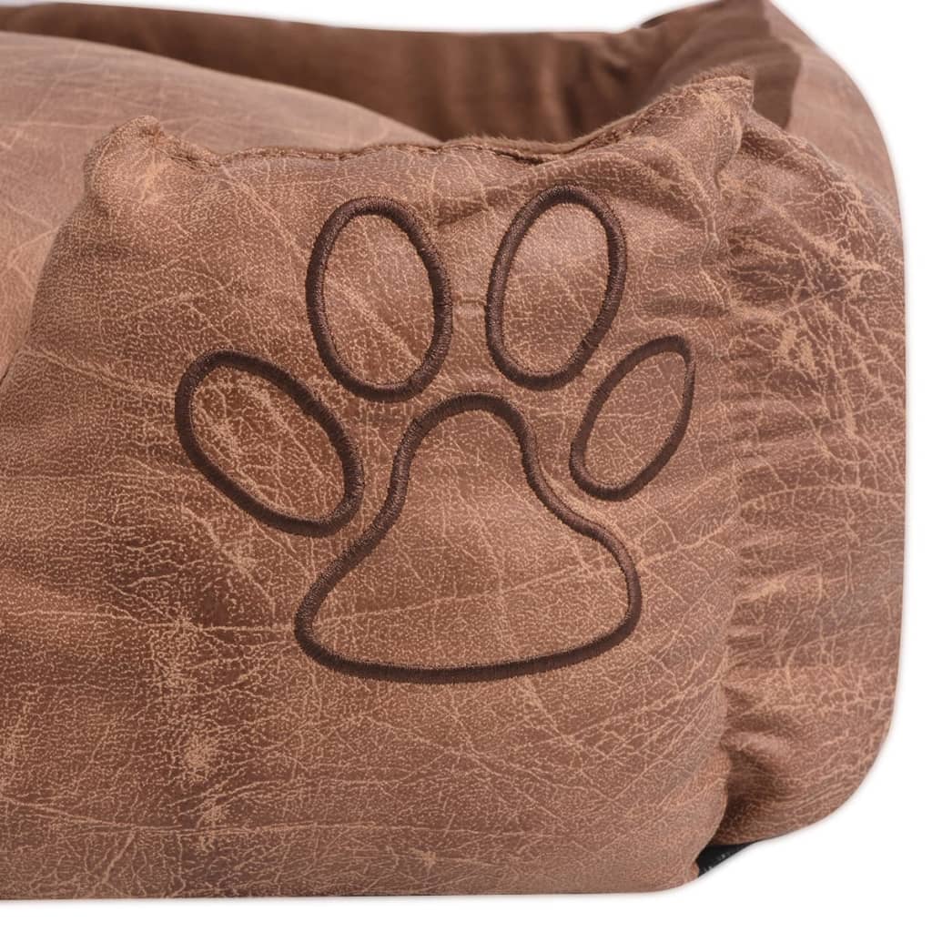 Vidaxl Dog Bed Pillow Pu-Art Leather Size M Beige