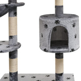 Vidaxl Cat Scratch Post avec Sisal Scratch Posts 125 cm Pootprints Gray