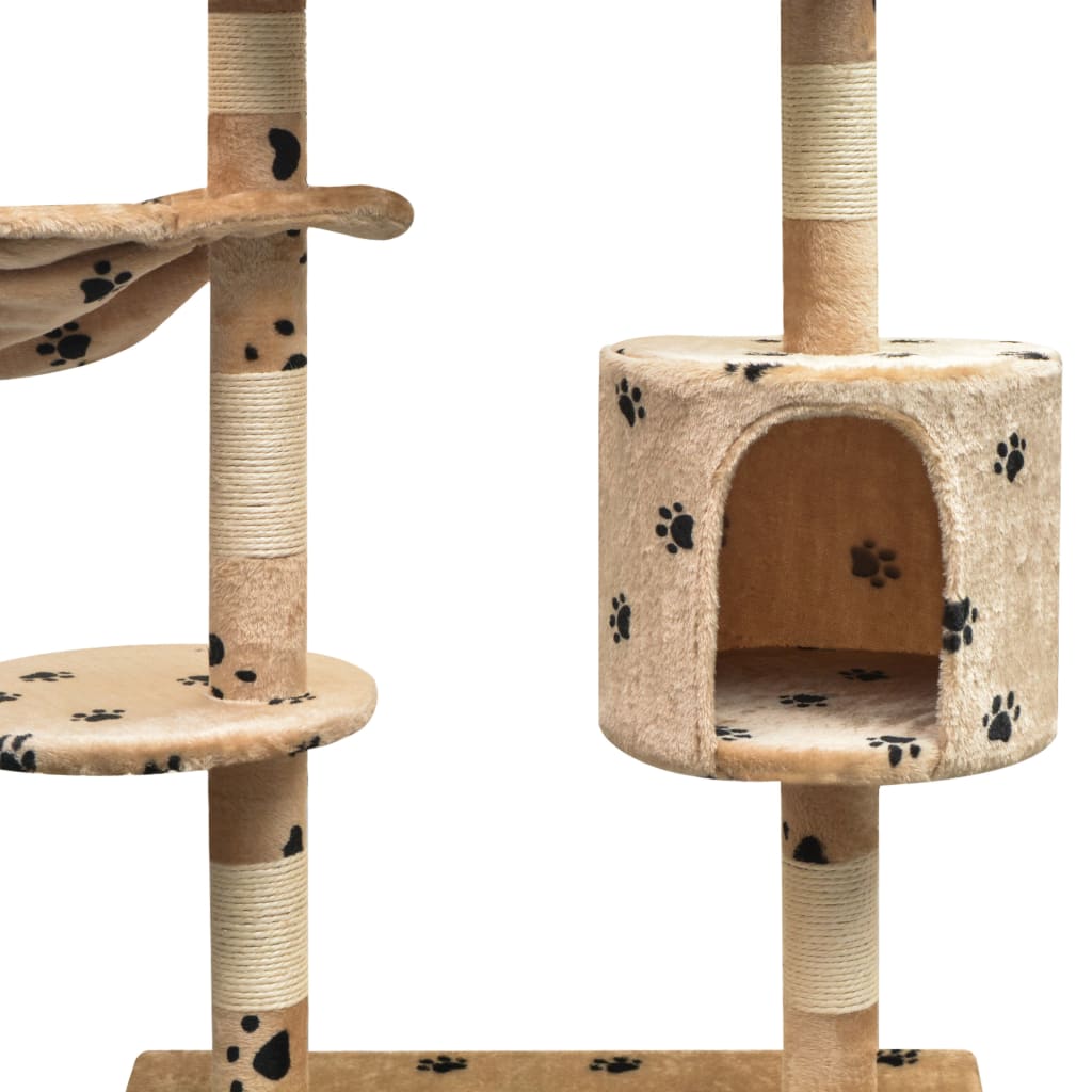 Vidaxl Cat Scratching Post avec sisal Scratch Posts 125 cm Pootprints Beige