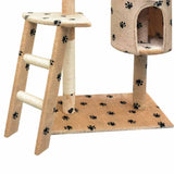 VIDAXL -Katzenkratzerpost mit Sisal -Kratzer -Posts 150 cm Pootprints Beige
