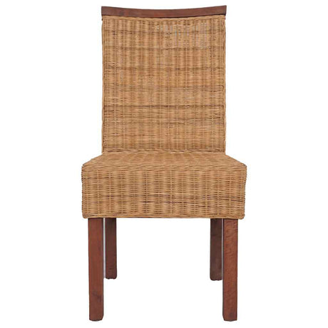 Vidaxl eetkamerstoelen 2 st natuurlijk rattan bruin