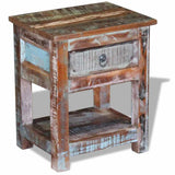 Vidaxl bijzettafel met lade 43x33x51 cm massief gerecycled hout