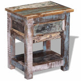 Vidaxl bijzettafel met lade 43x33x51 cm massief gerecycled hout