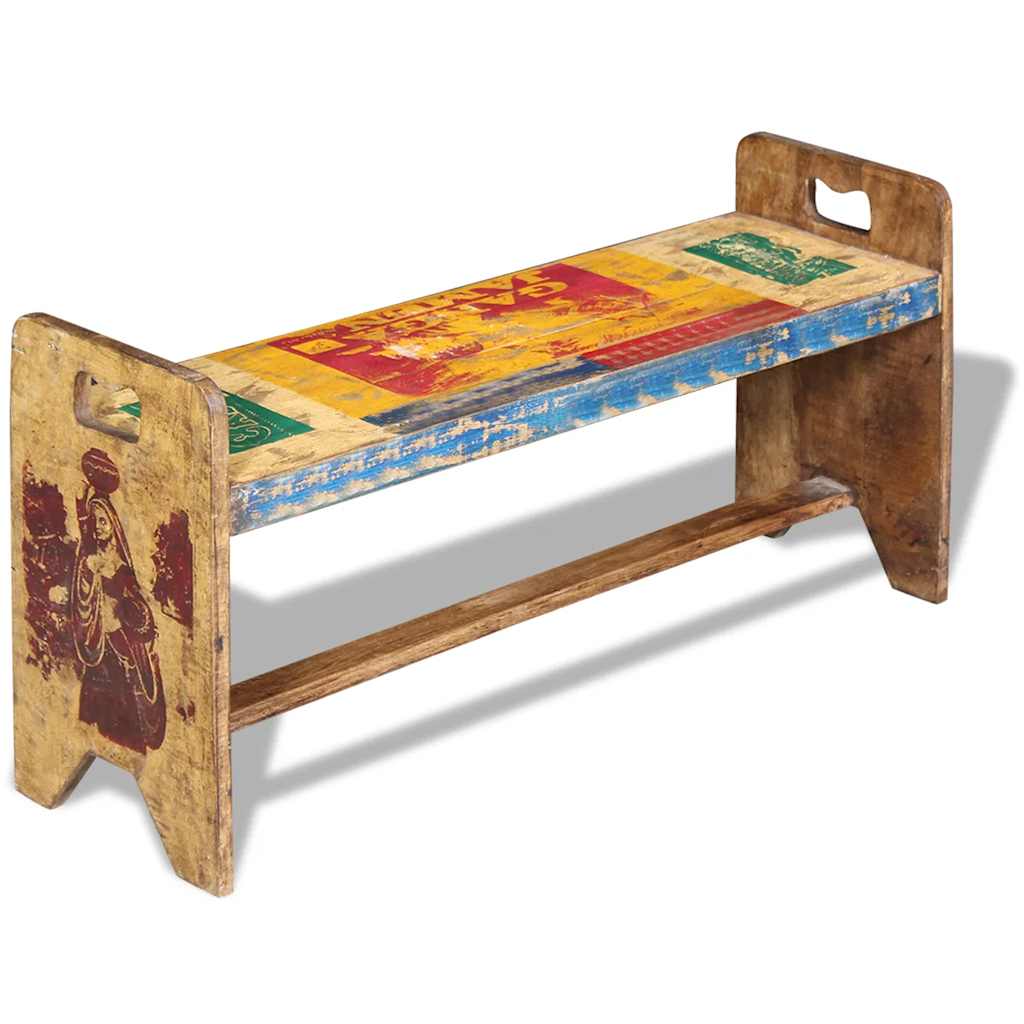 Vidaxl bank 100x30x50 cm massief gerecycled hout