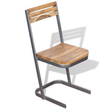 Vidaxl eetkamerstoelen 2 st massief teakhout