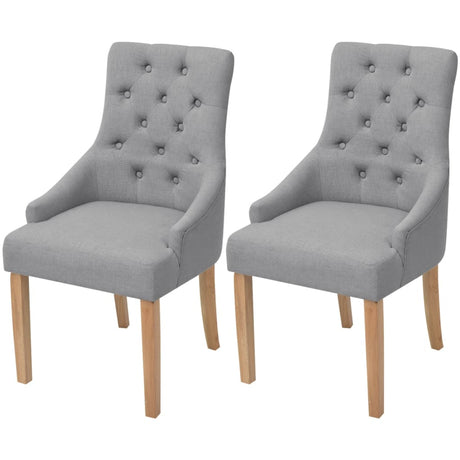 Vidaxl eetkamerstoelen 2 st stof lichtgrijs