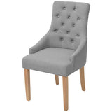 Vidaxl eetkamerstoelen 2 st stof lichtgrijs
