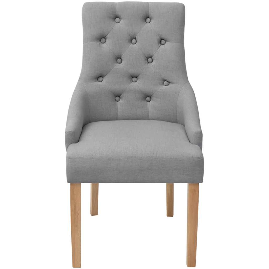 Vidaxl eetkamerstoelen 2 st stof lichtgrijs