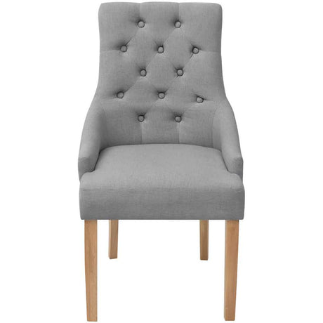 Vidaxl eetkamerstoelen 2 st stof lichtgrijs