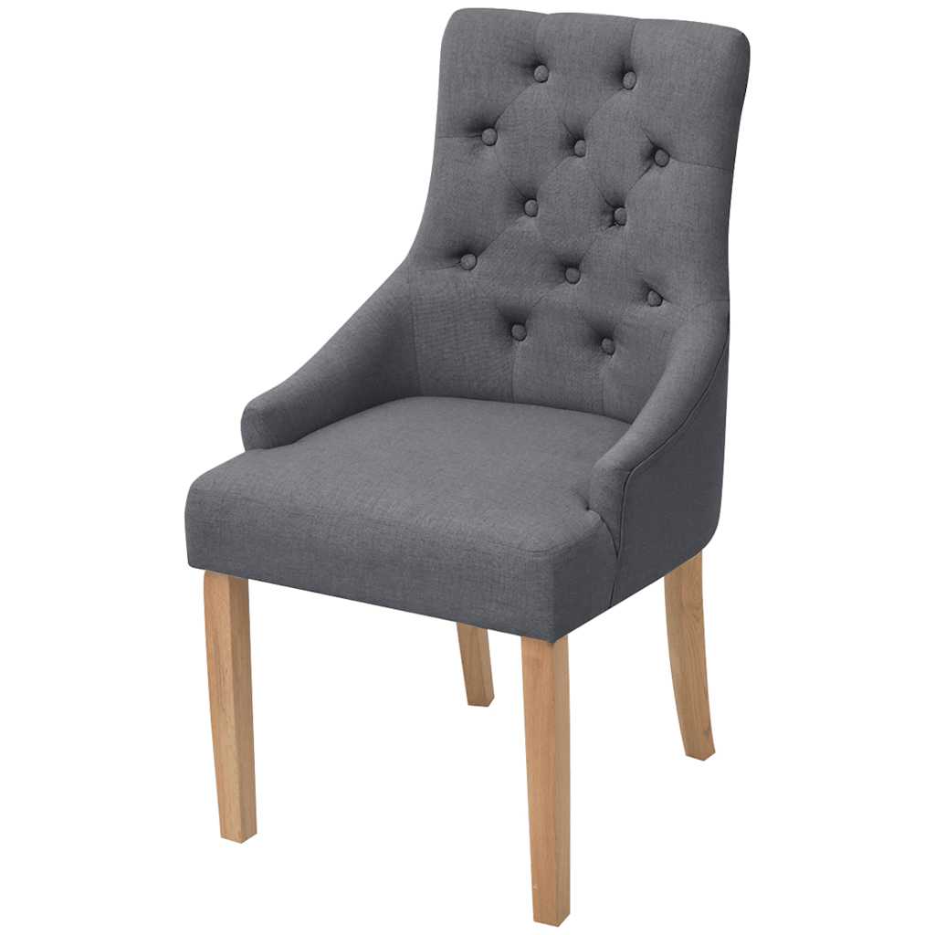 Vidaxl eetkamerstoelen 2 st stof donkergrijs