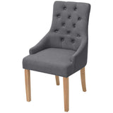 Vidaxl eetkamerstoelen 2 st stof donkergrijs