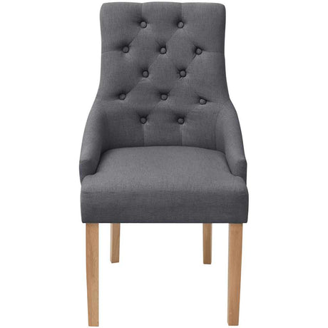 Vidaxl eetkamerstoelen 2 st stof donkergrijs
