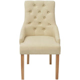 Vidaxl eetkamerstoelen 2 st stof crèmekleurig