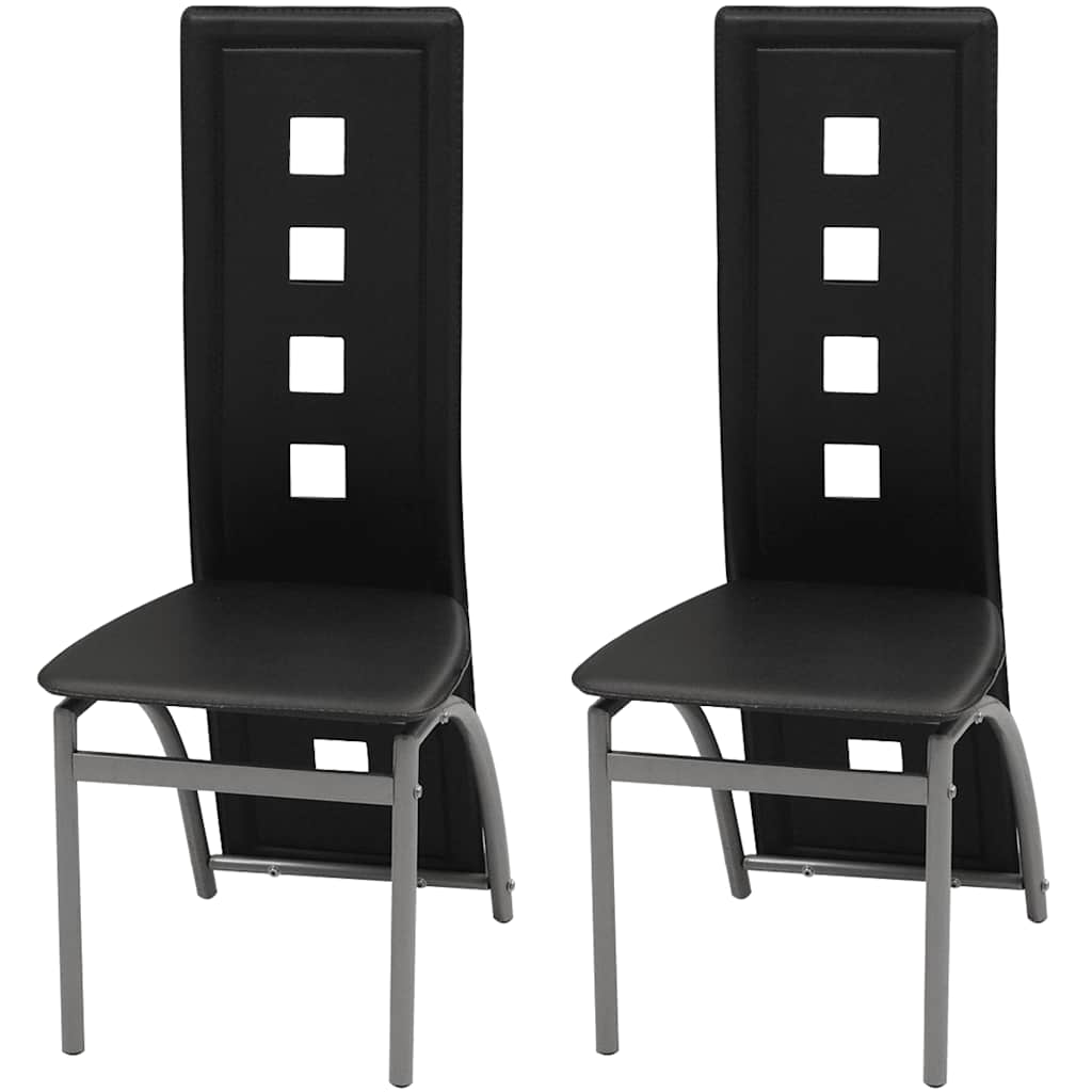Vidaxl eetkamerstoelen 2 st kunstleer zwart