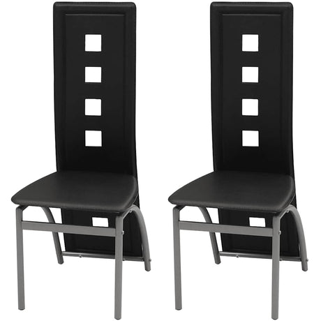 Vidaxl eetkamerstoelen 2 st kunstleer zwart