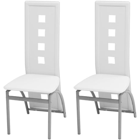 Vidaxl eetkamerstoelen 2 st kunstleer wit